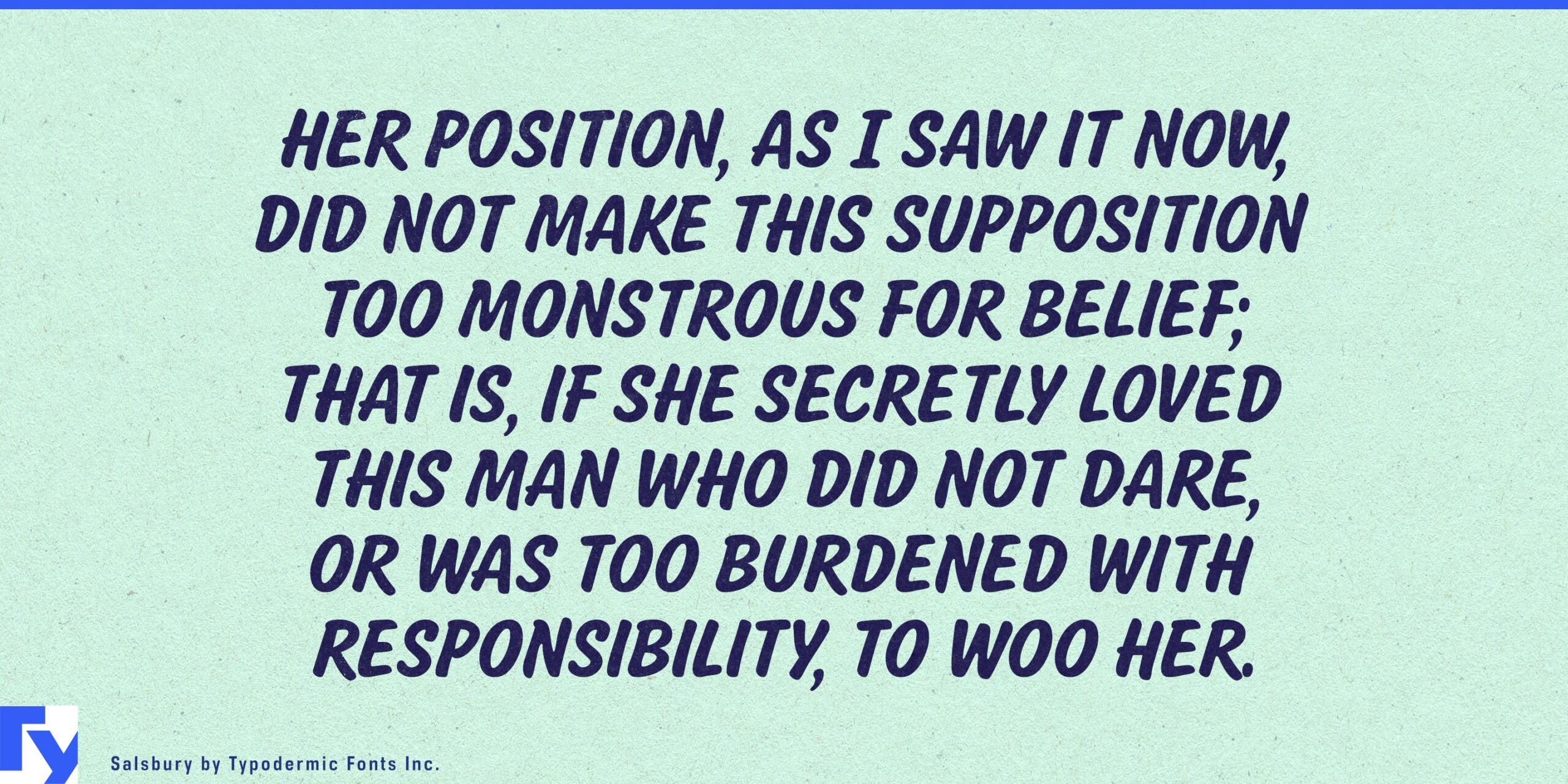 salsbury font preview - main display
