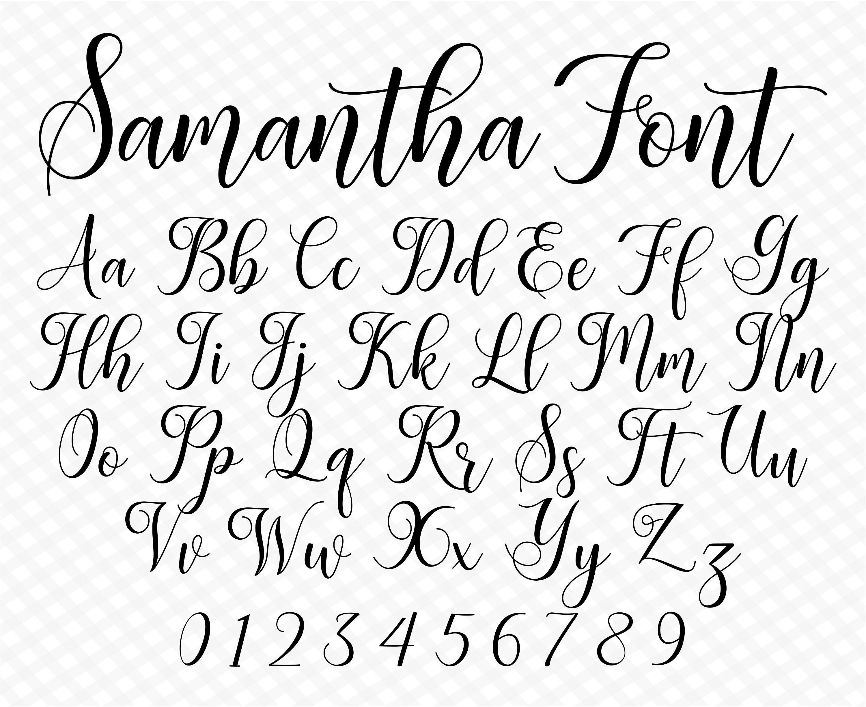 samantha font preview - main display