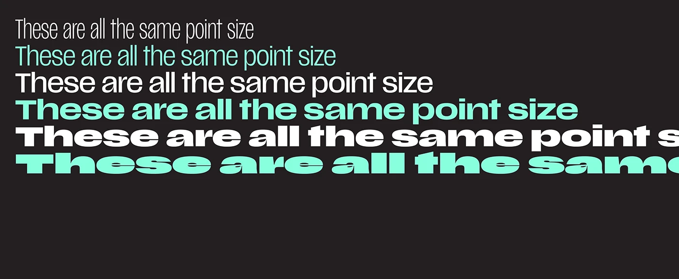 scale-variable font preview - main display