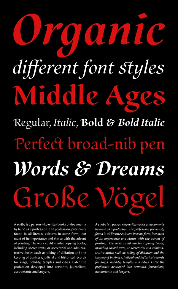 scrivano font preview - main display