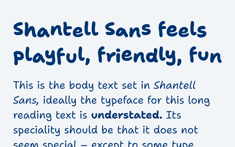 shantell-sans-variable font preview - main display