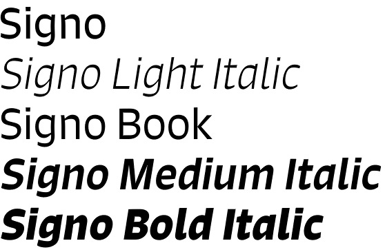 signo font preview - main display