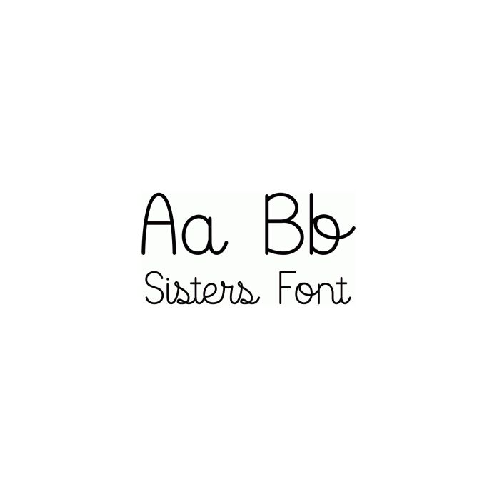 sisters font preview - main display