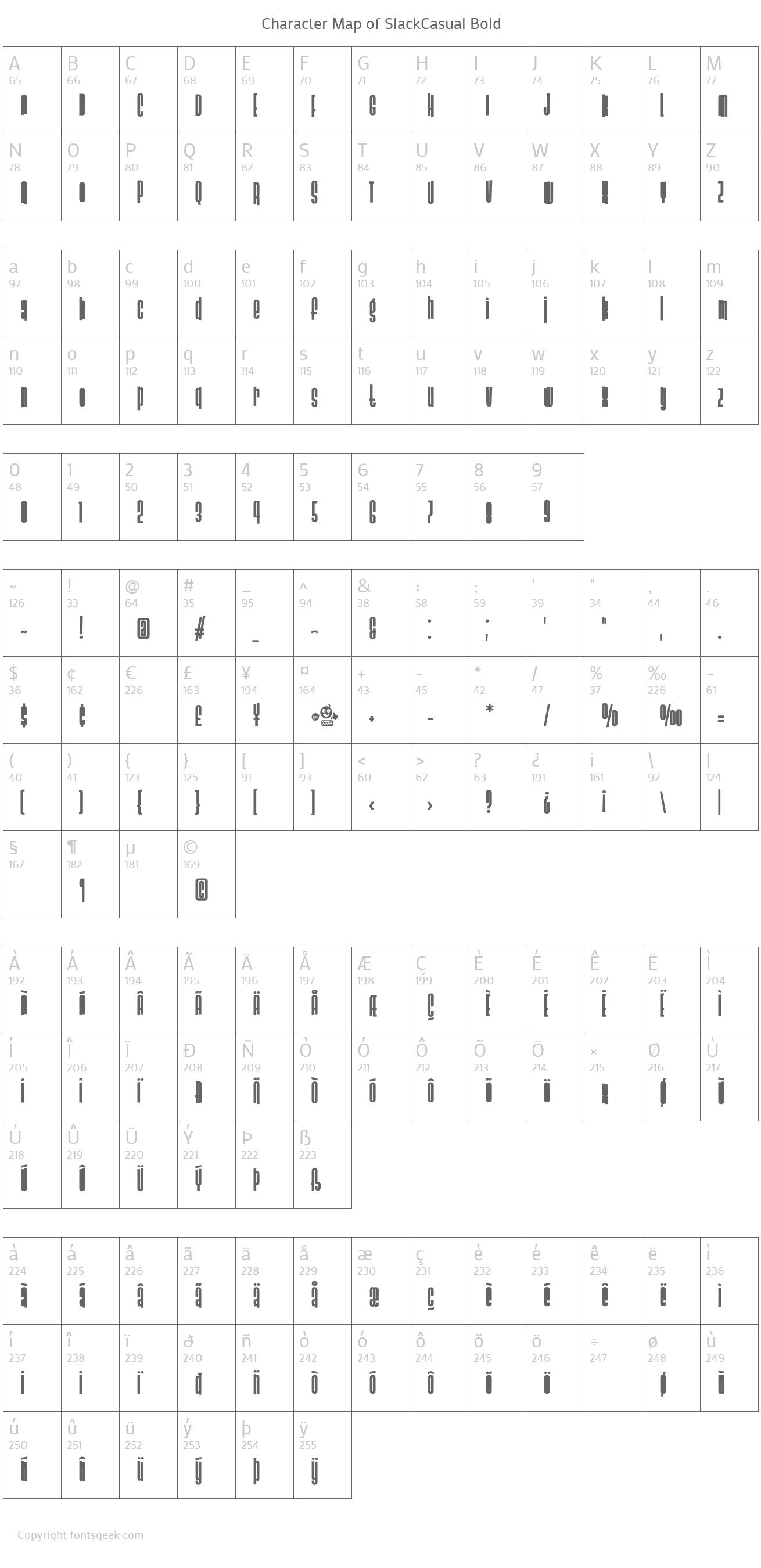 slack-casual font preview - main display