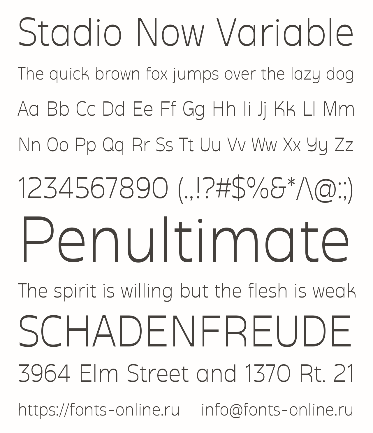 stadio-now-variable font preview - main display