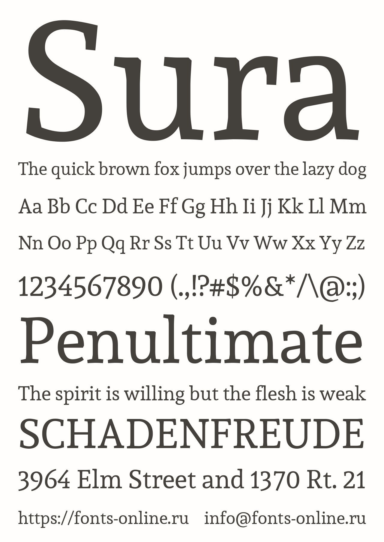sura font preview - main display