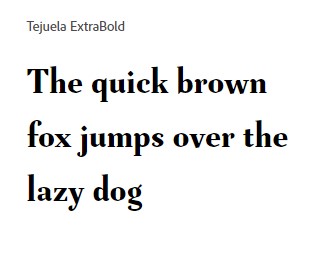 tejuela font preview - main display