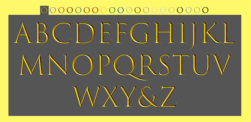 trajan-color font preview - main display