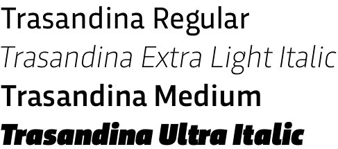 trasandina font preview - main display