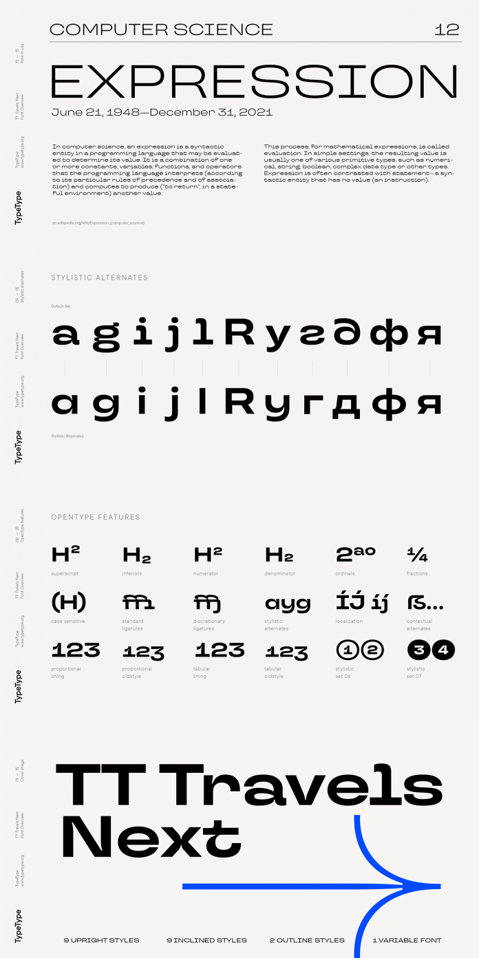 tt-travels-next font preview - main display