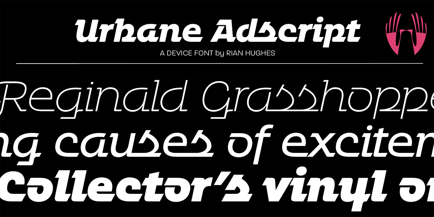 urbane-adscript font preview - main display