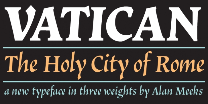 vatican font preview - main display