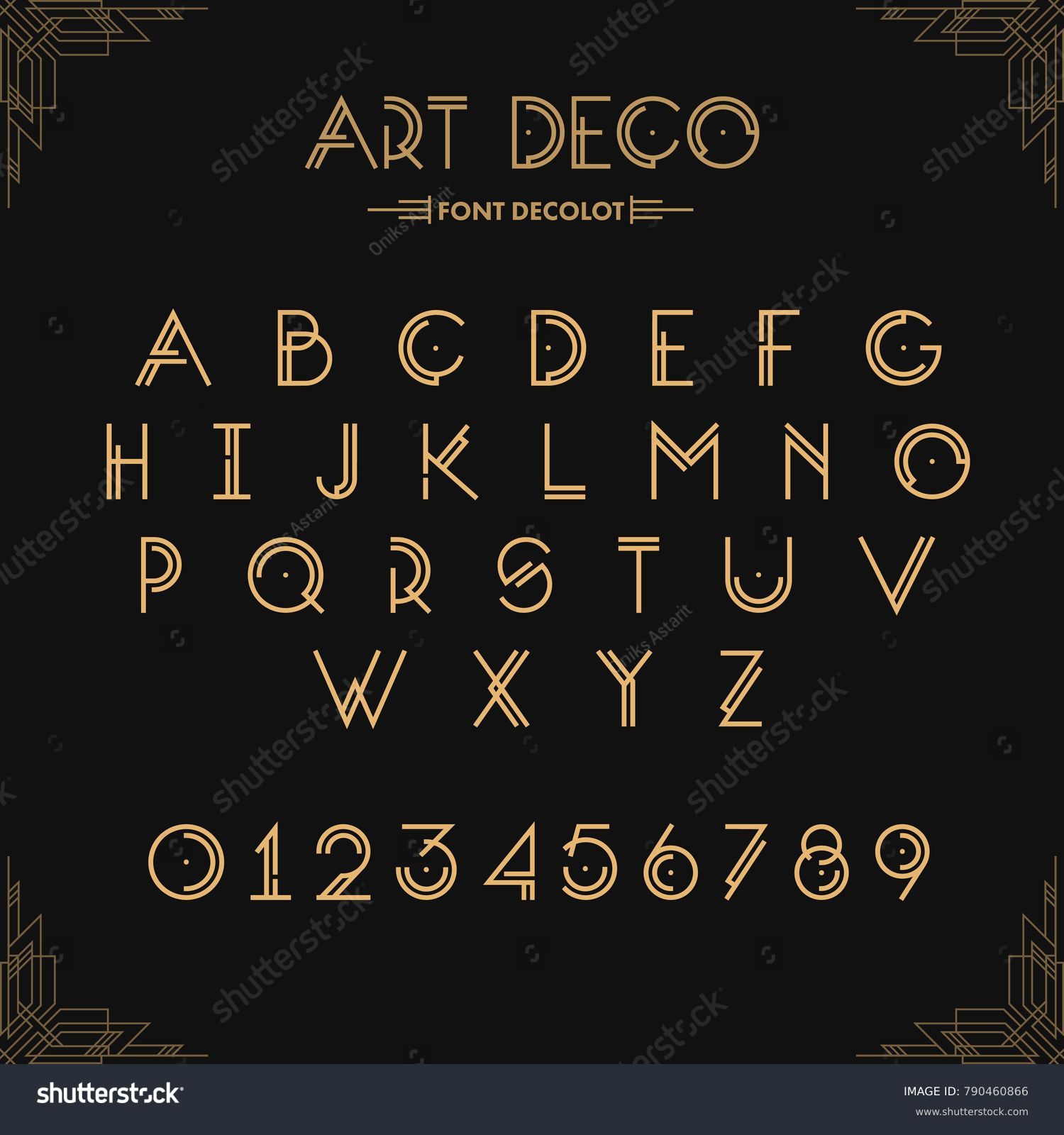 vintage-deco font preview - main display