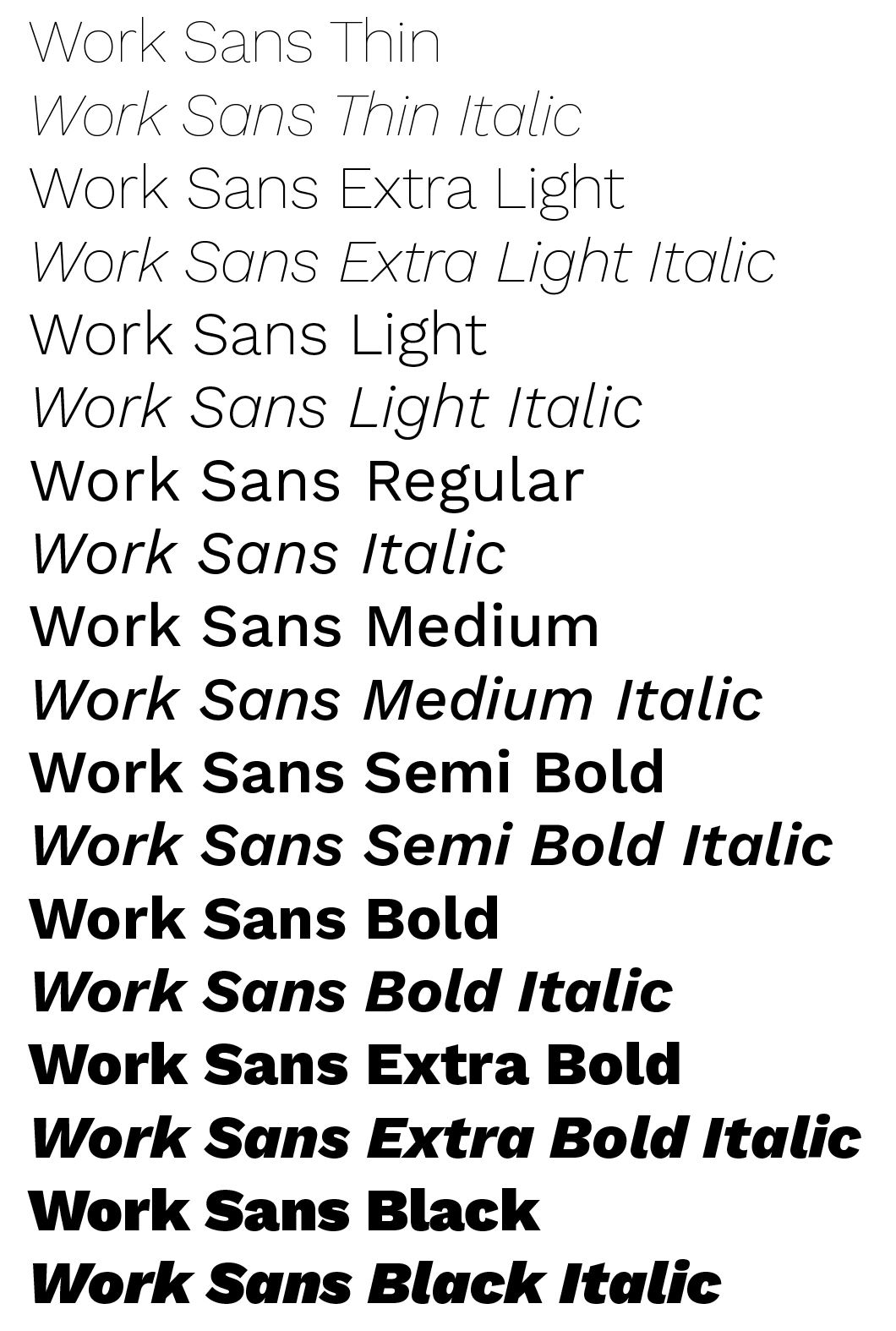 work-sans font preview - main display