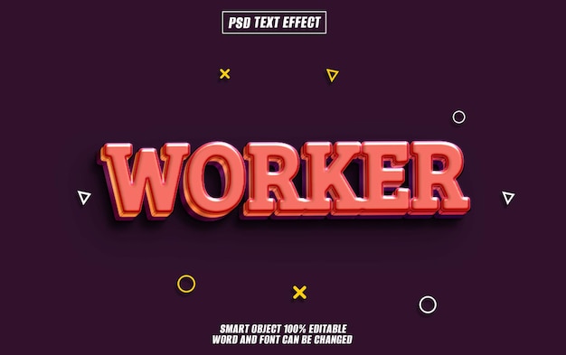 worker-3d font preview - main display