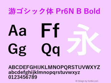 yu-gothic-pr6n font preview - main display