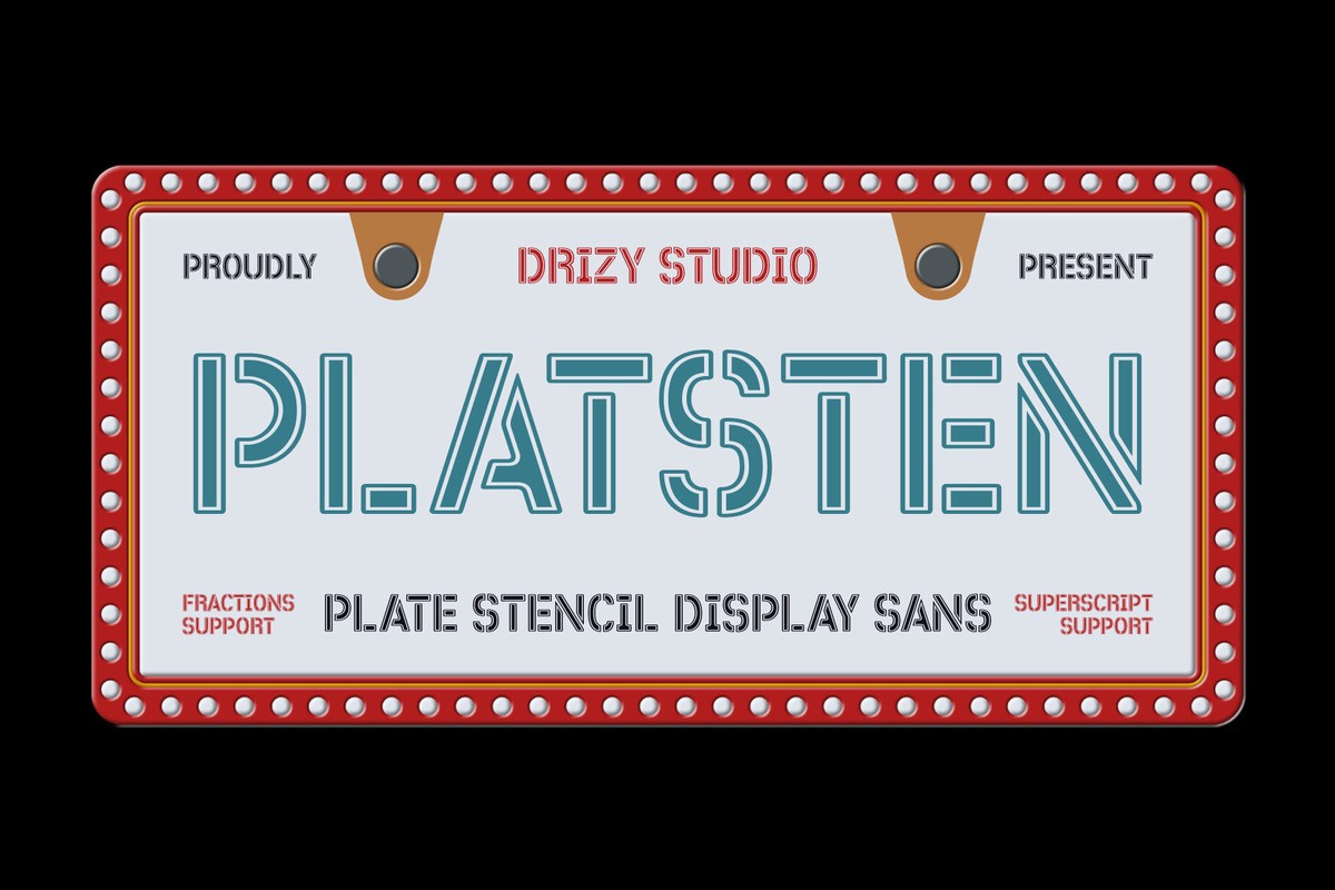 zubtrak-stencil font preview - main display